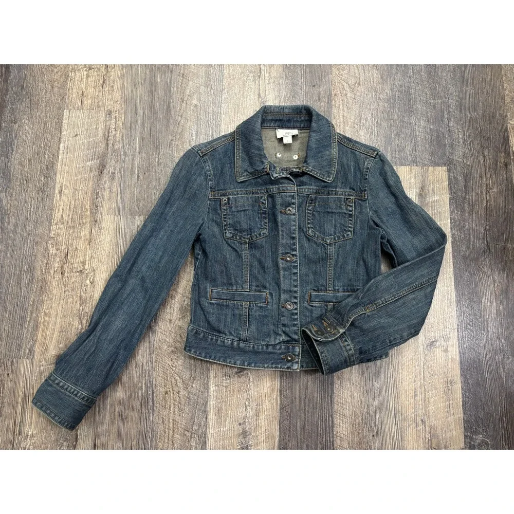 Ann Taylor LOFT Womens Denim Jacket Medium Wash‎ Blue Jean Jacket Size 2